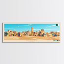 Biskra, Algeria Panoramic Travel Poster Canvas Print, Biskra, Algeria Painting, Algeria Art, Biskra Travel Art, Guest Room Painting
