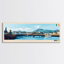 Carrickfergus, Ireland Panoramic Travel Poster Canvas Print, Carrickfergus, Ireland Painting, Ireland Art, Carrickfergus Panoramic Travel Art, Travel Painting