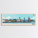 Dublin, Ireland Travel Poster Panoramic Canvas Print, Dublin, Ireland Painting, Ireland Art, Dublin Travel Art, Guest Room Painting