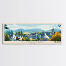 Panoramic Travel Poster Glenrothes, Scotland Canvas Print, Glenrothes, Scotland Painting, Scotland Art, Glenrothes Travel Art, Guest Room Painting
