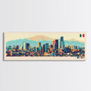 Mexico City, Mexico Panoramic Travel Poster Canvas Print, Mexico City, Mexico Painting, Mexico Art, Mexico City Travel Art, Guest Room Painting