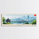 Panoramic Travel Poster Nanjing, China Canvas Print, Nanjing, China Painting, China Art, Nanjing Travel Art, Guest Room Painting