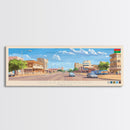 Ouagadougou, Burkina Faso Panoramic Travel Poster Canvas Print, Ouagadougou, Burkina Faso Painting, Burkina Faso Art, Ouagadougou Panoramic Travel Art, Travel Painting