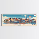 Palembang, Indonesia Panoramic Travel Poster Canvas Print, Palembang, Indonesia Painting, Indonesia Art, Palembang Travel Art, Guest Room Painting