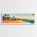 Teshie, Ghana Travel Poster Panoramic Canvas Print, Teshie, Ghana Painting, Ghana Art, Teshie Travel Art, Guest Room Painting