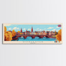 Worcester, England Panoramic Travel Poster Canvas Print, Worcester, England Painting, England Art, Worcester Travel Art, Guest Room Painting