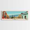 Puebla, Mexico Panoramic Canvas Print, Puebla, Mexico Painting, Mexico Art, Puebla Travel Poster, Travel Art, Living Room Painting