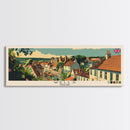 Wells, England Panoramic Canvas Print, Wells, England Painting, England Art, Wells Travel Poster, Travel Art, Guest Room Painting