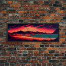 Pixel Art, Framed Canvas Print, Beautiful Red Landscape Art, Pixel Art Print, Art Landscape, Landscape Artist, Landscapes Art