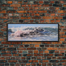 The Wave, Framed Canvas Print, Seascapes Wall Art, Ocean Decor, Ocean Water Wall Art, Home & Office Decoration