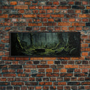 The Reclaimed Graveyard Panoramic Canvas Print, Framed Halloween Art, Spooky Decor, Halloween Art, Halloween Wall Art, Halloween Art Print