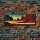 Post Apocalyptic Style Art, Mad Max Style, Extra Large Wall Art, Framed Panoramic Canvas Print, Framed Wall Decor