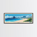 Copacabana, Brazil Panoramic Beach Print, Vacation Gift, Brazil Wall Art, Framed Canvas Print, Framed Beach Painting