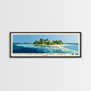 Laughing Bird Caye, Belize Panoramic Beach Print, Vacation Gift, Belize Wall Art, Framed Canvas Print, Framed Beach Painting