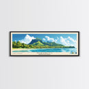 Maupiti, French Polynesia Panoramic Print, Vacation Gift, French Polynesia Wall Art, Beach Painting, Beach Decor, Large Wall Art, Wood Frame Art