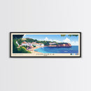 Minorca, Spain Panoramic Beach Print, Vacation Gift, Spain Wall Art, Framed Canvas Print, Framed Beach Painting