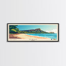 Oahu, Hawaii Panoramic Print, Vacation Gift, Hawaii Wall Art, Vacation Wall Art, Vacatation Memories, Beach Decor, Beach Or Lakehouse Art