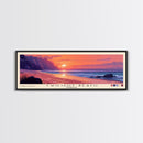 Twilight Beach, Australia Panoramic Beach Print, Vacation Gift, Australia Wall Art, Framed Canvas Print, Framed Beach Painting