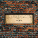 Columbus Panoramic vintage map print poster or framed canvas, Ohio map print poster canvas, Columbus city map print poster canvas