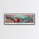 Jersey City New Jersey Panoramic Framed Canvas Print, Travel Poster, Mid Century Modern Art, Pop Art Style, Wall Decor, Office Art, Home Decor, Living Room Art
