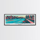 Minneapolis Minnesota Panoramic Wall Art Framed Canvas Print, Travel Poster, Mid Century Modern Art, Pop Art Style, Home Decor, Office Art