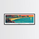 Virginia Beach Virginia Panoramic Travel Poster Framed Canvas Print, Mid Century Modern Art, Pop Art Style, Wall Art, Home Decor, Retro Style Art