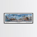 Torrance California Panoramic Framed Canvas Print, Artistic Travel Poster, Retro Wall Art, Unique Living Room Decor, Office Gift, Original Artwork