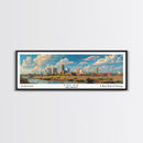 Tulsa Oklahoma Panoramic Framed Canvas Print, Retro Wall Art, Travel Poster, Artistic Living Room Decor, Unique Office Gift, Original Artwork