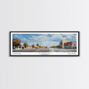 Visalia California Panoramic Framed Canvas Print, Retro Travel Poster, Artistic Wall Art, Unique Living Room Decor, Office Gift Idea, Original Artwork