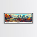 Atlanta Georgia Panoramic Wall Art Framed Canvas Print, Mid Century Modern Art, Pop Art Style, Travel Poster, Home Decor, Wall Hanging
