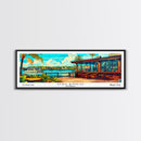 Orlando Florida Panoramic Wall Art, Mid Century Modern Framed Canvas Print, Retro Pop Art Travel Poster, Home Decor