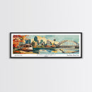 Cincinnati Ohio Panoramic Wall Art, Retro Pop Art Framed Canvas Print, Mid Century Modern Travel Poster, Living Room Decor, Wall Hanging, Office Art