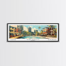 Orlando Florida Panoramic Wall Art, Mid Century Modern Framed Canvas Print, Retro Pop Art Travel Poster, Home Decor, Office Art, Gift Idea, Living Room Wall Hanging