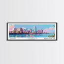 Memphis Tennessee Panoramic Painting, Mid Century Modern Framed Canvas Print, Retro Pop Art Travel Poster, Office Wall Art