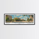 Richardson Texas Panoramic Painting, Mid Century Modern Framed Canvas Print, Retro Pop Art Travel Poster, City Art, Office Wall Decor, Living Room Art