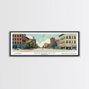 Springfield Illinois Panoramic Art, Mid Century Modern Framed Canvas Print, Retro Pop Art Travel Poster, Office Wall Art, Home Decoration