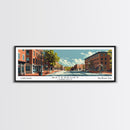 Waterbury Connecticut Panoramic Wall Art, Mid Century Modern Framed Canvas Print, Retro Pop Art Travel Poster, City Art, Home Decoration