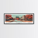 Augusta Georgia Panoramic Painting, Framed Canvas Print, Mid Century Modern Wall Art, Retro Pop Art Travel Poster, Living Room Decor, City Art