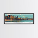 Chattanooga Tennessee Panoramic Painting, Framed Canvas Print, Mid Century Modern Wall Art, Retro Pop Art Travel Poster, Home Decor, City Art