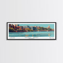 Saint Paul Minnesota Panoramic Wall Art, Mid Century Modern Framed Canvas Print, Retro Pop Art Cityscape, Travel Poster, Living Room Decor