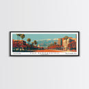 San Bernardino California Panoramic Wall Art, Mid Century Modern Framed Canvas Print, Retro Pop Art Cityscape, Travel Poster, Living Room Decor