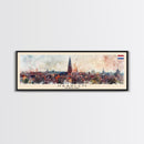 Haarlem Netherlands Travel Art, City Art, Framed Canvas Print or Metal Wall Art, Europe Travel Poster, Panoramic Wall Art, Extra Wide Wall Art