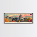 Bucharest Romania Wall Art, Panoramic Travel Poster, Panoramic Framed Canvas Print, City Wall Art, Wall Hanging Home Decor, Travel Art
