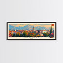 Mostoles Spain Panoramic Travel Poster, Framed Canvas Print or Metal Wall Art, Travel Art, Home Decor, Panoramic Painting, Midcentury Art