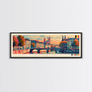 Mechelen Belgium Panoramic Travel Poster, Framed Canvas Print or Metal Wall Art, Travel Art, Home Decor, Panoramic Painting, Midcentury Art