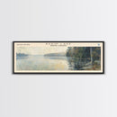 Badin Lake North Carolina Panoramic Framed Canvas Print, Lake House Art, Modern Decor, Travel Poster, Scenic View, Home Decoration