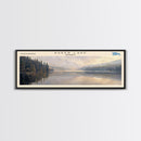 Baker Lake Panoramic Framed Canvas Print, Lake House Decor, Minimalist Art, Travel Poster, Scenic View, Nature Wall Art