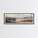 Bradley Lake Wyoming Framed Canvas Print, Panoramic Lake House Decor, Wall Art, Travel Poster, Rustic Lake Painting, Nature Art