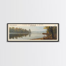 Columbus Lake Mississippi Framed Canvas Print, Panoramic Lake House Decor, Wide Wall Art, Travel Poster, Rustic Lake Painting, Nature Art