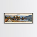 Diamond Lake Oregon Framed Canvas Print, Lake House Art, Panoramic Wall Art, Travel Poster, Modern Lake Painting, Home Decor